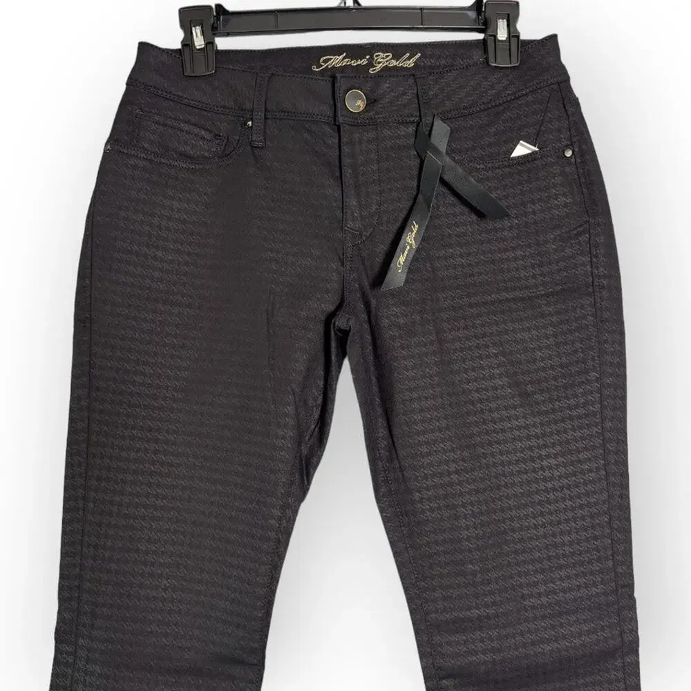 Mavi Gold Alexa Skinny Jeans Mid Rise 27x33 Black Houndstooth Pattern Denim NEW